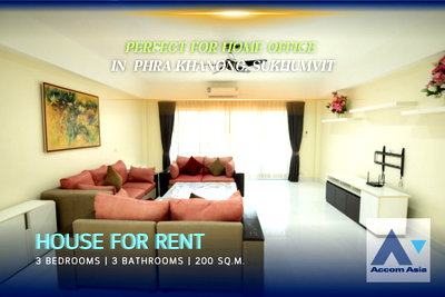 Houses for rent BTS Phra Khanong : 🔼🔽 AccomA 📩 Furnished home designed for home office use in Phra Khanong (AA42943)