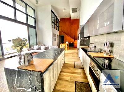 คอนโดให้เช่า : 🔼🔽 AccomA 📩 Penthouse,Fully Furnished,Duplex Condo 3 BR Condominium @The Lofts Asoke (AA40102)