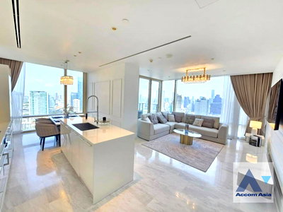 คอนโดให้เช่า : 🔼🔽 AccomA 📩 Refined riverfront condo at Four Seasons Sathorn, panoramic skyline view (AA38968)