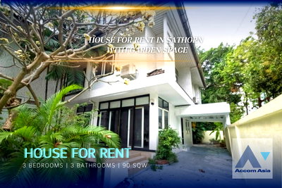เช่าบ้านเดี่ยว วัน แบงค็อก   : 🔼🔽 AccomA 📩 House for rent in Sathorn with garden space, near BTS Chong Nonsi (1712188)