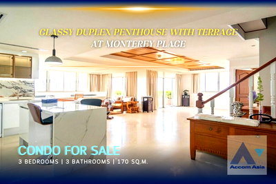 คอนโดให้เช่า : 🔼🔽 AccomA 📩 Classy duplex penthouse with terrace and city skyline view (1515905)