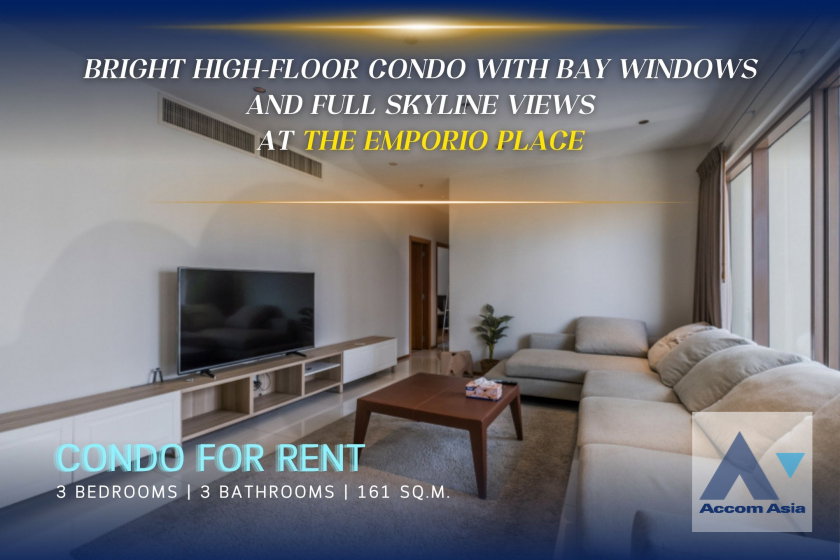รูป 🔼🔽 AccomA 📩 Bright high-floor condo with bay windows and full skyline views at The Emporio Place (AA34704) - รูปที่ 1/20
