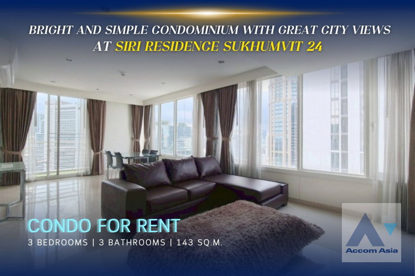 รูป 🔼🔽 AccomA 📩  Bright and Simple Condo with Great City Views @ Siri Residence (AA35224) - รูปที่ 1/20