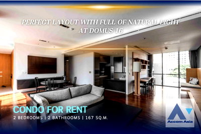 คอนโดให้เช่า : 🔼🔽 AccomA 📩 Fully furnished condo with spacious layout in Asoke at Domus 16 (AA19258)