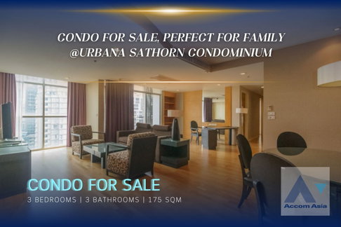 🔼🔽 AccomA 📩 Fully furnished condo for Sale and Rent, Spacious for family at Urbana Sathorn Condominium (1513149)