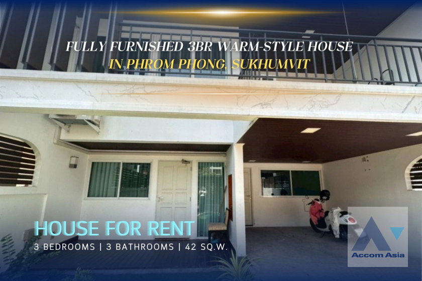 picture 🔼🔽 AccomA 📩 3BR Warm-Style House in Phrom Phong, Sukhumvit  (AA33415) - 1/20