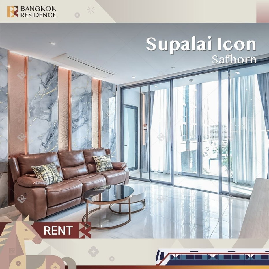 รูป  คอนโดให้เช่า💎 Supalai Icon Sathorn ใกล้ BTS ช่องนนทรี 100K 2นอน 91ตรม 🧸 ห้องสวย เฟอร์นิเจอร์ครบ  - รูปที่ 1/11