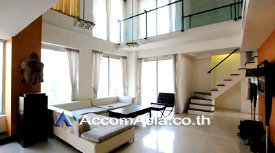 คอนโดให้เช่า : 🔼🔽 AccomA 📩 Duplex Condo,Double High Ceiling 3 BR Condominium @Langsuan Ville (2000404)
