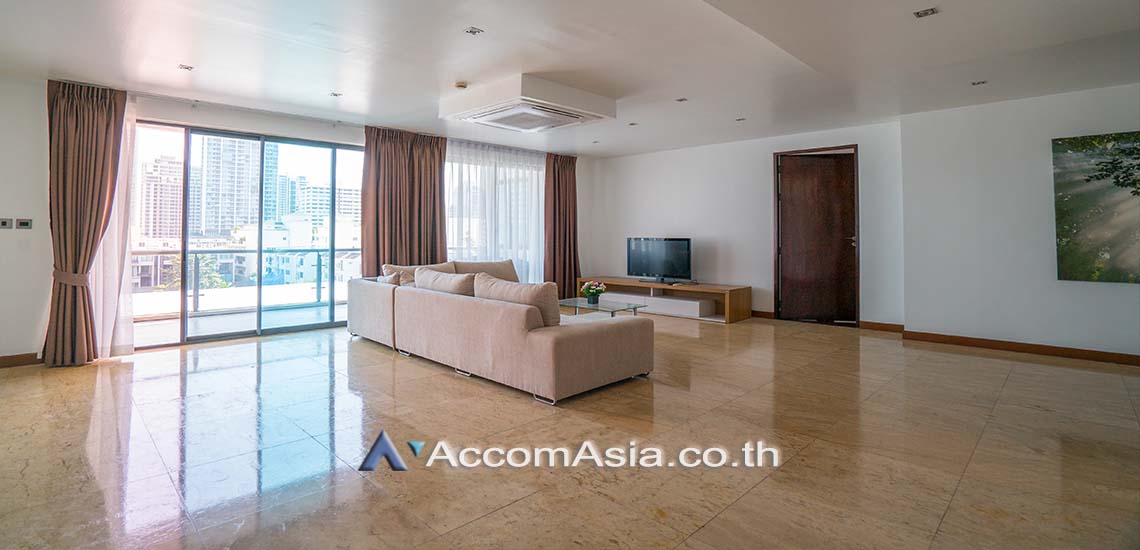 รูป 🔼🔽 AccomA 📩 Duplex Condo,Double High Ceiling,Big Balcony 3 BR Condominium @Baan Saraan (AA24963) - รูปที่ 4/12