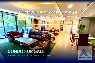 Condos for rent Soi On Nut (Sukhumvit 77) : 🔼🔽 AccomA 📩 Pet-Friendly Low-Rise Condo with Spacious Balcony for Rent & Sale at Park Court Sukhumvit 77 (AA25259)