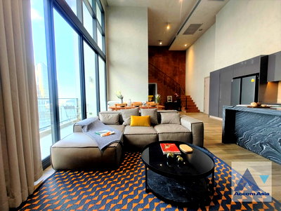 คอนโดให้เช่า : 🔼🔽 AccomA 📩 Double High Ceiling,Duplex Condo,Penthouse 3 BR Condominium @The Lofts Asoke (AA33688)