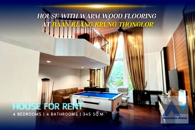 Houses for rent BTS Thong Lo (Thong Lor) : 🔼🔽 AccomA 📩 House with warm wood flooring at Baan Klang Krung Thonglor (AA21668)