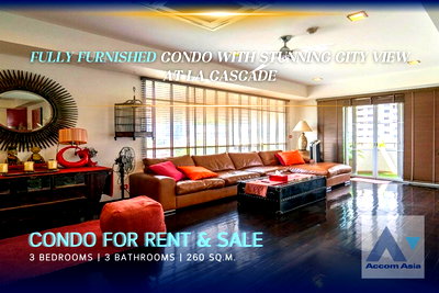 เช่าคอนโด ม.กรุงเทพ กล้วยน้ำไท : 🔼🔽 AccomA 📩 Modern-style condominium with a balcony and beautiful city views.