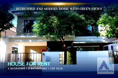 Houses for rent Bangna Commercial College : 🔼🔽 AccomA 📩 Refreshed and modern home with green views (AA40652)