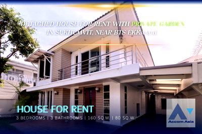 Houses for rent BTS Thong Lo (Thong Lor) : 🔼🔽 AccomA 📩 Detached house for rent with private garden in Sukhumvit, Bangkok near BTS Ekkamai (1713519)