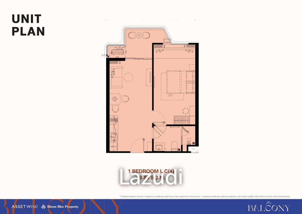 รูป 33.0 ตร.ม. 1 ห้องนอน 1 ห้องน้ำ คอนโดสำหรับ ขายใน สาคู - รูปที่ 1/3