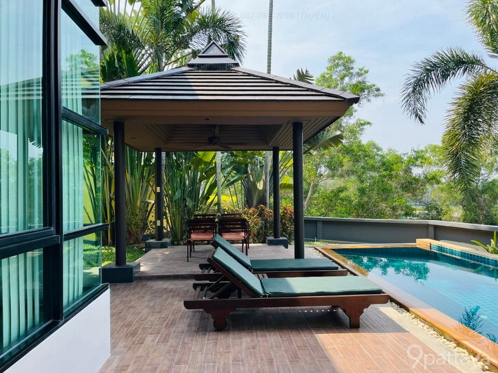 รูป พูลวิลล่าพร้อมอยู่ | The Village Horseshoe Point – อ่างเก็บน้ำมาบประชัน ✨ บ้านรีโนเวทใหม่ทั้งหลัง บรรยากาศสงบ รับสัตว์เลี้ยงได้ ใกล้โรงเรียนนานาชาติ - รูปที่ 5/16