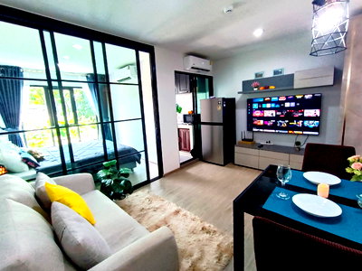 คอนโดให้เช่า : ให้เช่าคอนโด Rye Condo สุขุมวิท 101/1 ใกล้ BTS ปุณณวิถี เฟอร์ฯครบ เครื่องใช้ไฟฟ้าครบ (มีเครื่องซักผ้า) พร้อมหิ้วกระเป๋าเข้าอยู่ได้เลย