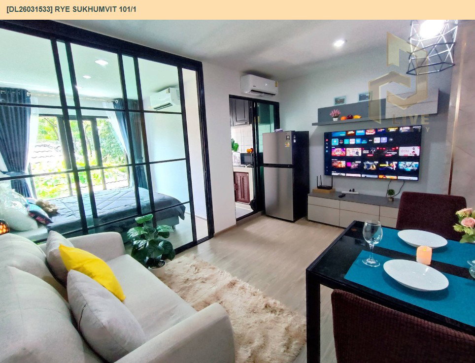 รูป DL26031533 ให้เช่าคอนโด ไรย์ สุขุมวิท 101/1 (RYE Sukhumvit 101/1) ใกล้ BTS ปุณณวิถี พร้อมเข้าอยู่ โทรด่วน 0614453194 LineID @162cjixi - รูปที่ 4/12