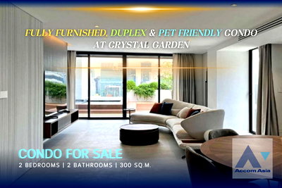 Condos for sale Wattana Wittaya Academy : 🔼🔽 AccomA 📩 Crystal Garden Luxury duplex with spacious balcony and stunning city views