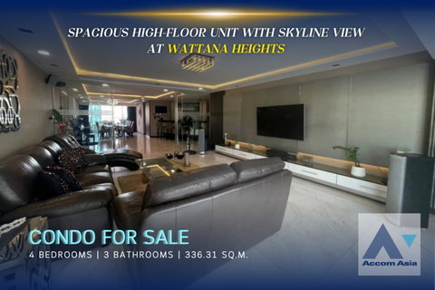 🔼🔽 AccomA 📩 Spacious high-floor unit with skyline view at Wattana Heights (AA39709)