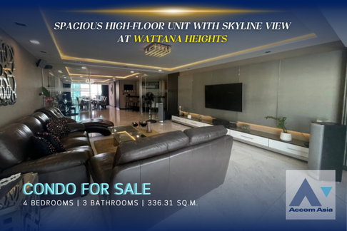 🔼🔽 AccomA 📩 Spacious high-floor unit with skyline view at Wattana Heights (AA39709)