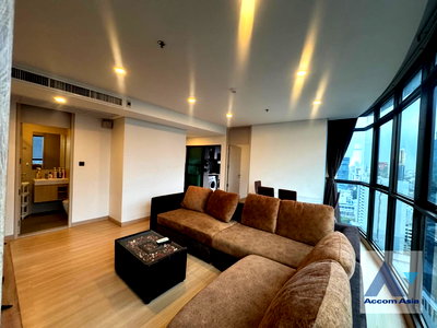 Condos for rent : 🔼🔽 AccomA 📩 Corner Unit,Fully Furnished 2 BR Condominium @Lumpini Suite Phetchaburi (AA44996)