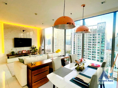 คอนโดให้เช่า : 🔼🔽 AccomA 📩 Fully Furnished,Corner Unit 2 BR Condominium @Nara 9 by Eastern Star (AA44549)