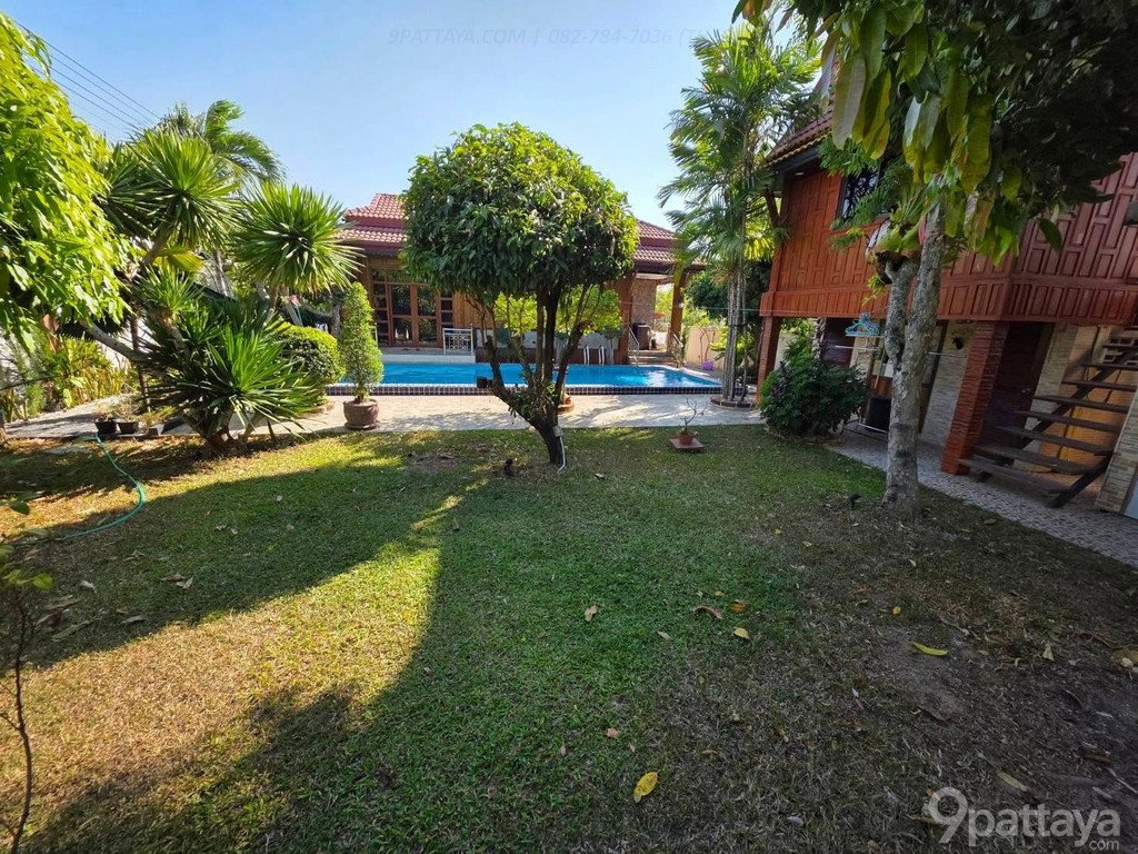 รูป ให้เช่า บ้านเดี่ยว | พัทยา – ห้วยใหญ่ ชลบุรี ✨ บ้านเดี่ยวสไตล์รีสอร์ท 3 ห้องนอน / 3 ห้องน้ำ • พื้นที่สวนขนาดใหญ่ รอบบ้าน • - รูปที่ 9/11
