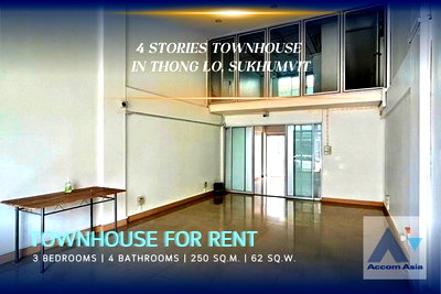 Townhouses for rent Thai Television Channel 3 : 🔼🔽 AccomA 📩 White-tone house with natural charm in Thong Lo (AA34265)