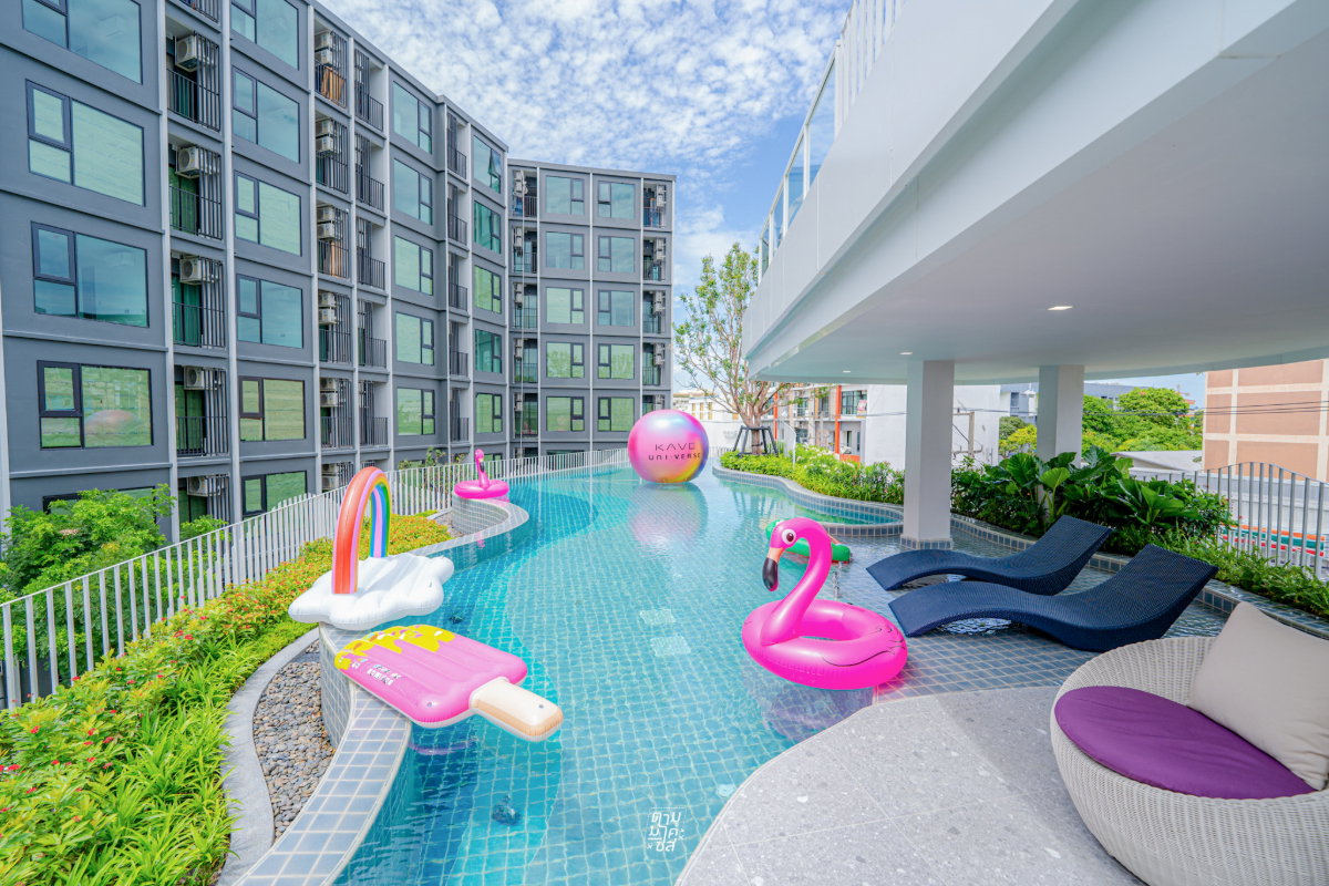 รูป ขายคอนโด Kave UNI.VERSE BANGSAEN อยู่เองได้-ลงทุนคุ้ม 1 Bed Extra (2 เตียงแยก) ใกล้ ม.บูรพา ส่วนกลาง 24 ชม. แต่งครบ+ฟรีโอนฯ - รูปที่ 9/15