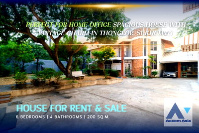 Houses for rent Bangkok : 🔼🔽 AccomA 📩  Spacious house with vintage charm in Thonglor area (AA42974)