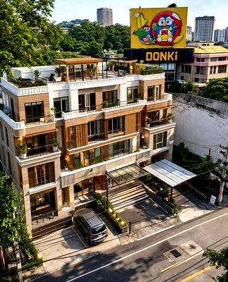 เช่าอาคารพาณิชย์ ถนนสุขุมวิท : อาคาร 4 ชั้นฟังก์ชัน 3 นอน 31ตร.ว.ดองกี้มอลล์ ทองหล่อเอกมัย 900 ม. 3นาที 400ตร.ม. ใกล้BTS เอกมัย 1.8 กม.