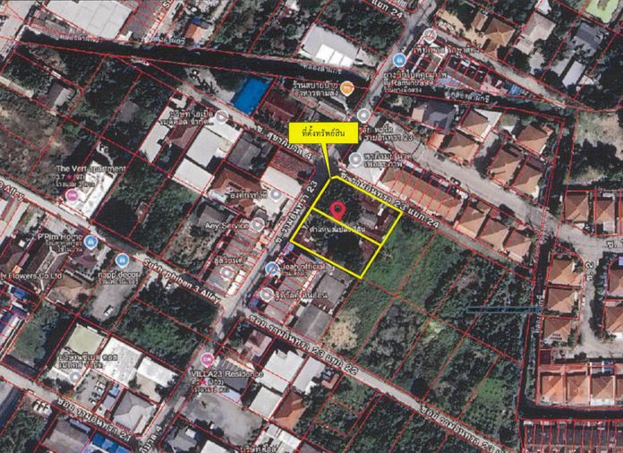 ขายที่ดิน 399 ตร.ว., ซ.รามอินทรา 23 แปลงมุม ติดถนน 2 ด้าน, ใกล้ BTS ลาดปลาเค้า 1 กม.