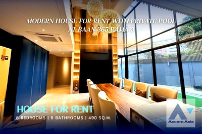 Houses for rent Bangkok : 🔼🔽 AccomA 📩 Luxury Modern City Home with Open Views at Baan 365 Rama 3 (AA39182)