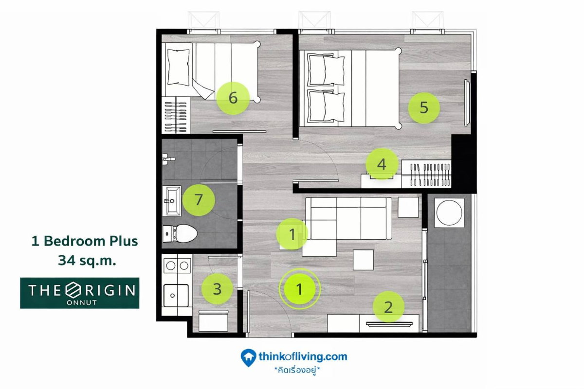 picture The Origin Onnut | Brand New 2-Bedroom Unit (Never Rented Before) - 6/6