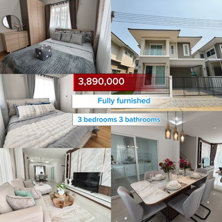 บ้านใหม่ ตกแต่งเฟอร์ฯทั้งหลัง พร้อมเข้าอยู่ 3.89 ล้านบาท ใกล้เมืองเชียงใหม่ ใกล้สนามบินเชียงใหม่