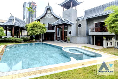Houses for rent Bangkok : 🔼🔽 AccomA 📩 Private Swimming Pool,Newly renovated,Fully Furnished,Garden 0 BR House in Thung Maha Mek (910295)