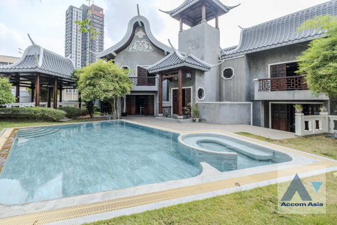 🔼🔽 AccomA 📩 Private Swimming Pool,Newly renovated,Fully Furnished,Garden 0 BR House in Thung Maha Mek (910295)