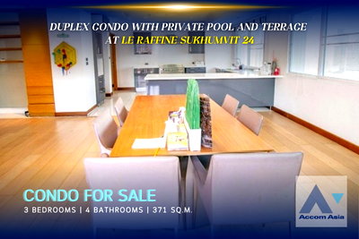 Condos for sale The Stock Exchange of Thailand : 🔼🔽 AccomA 📩 Duplex condo with private pool and terrace at Le Raffine Sukhumvit 24 (1515776)