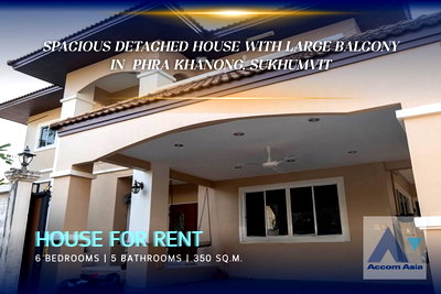 Houses for rent Bangkok : 🔼🔽 AccomA 📩 Spacious detached house with large balcony and natural light in Sukhumvit area (2318119)