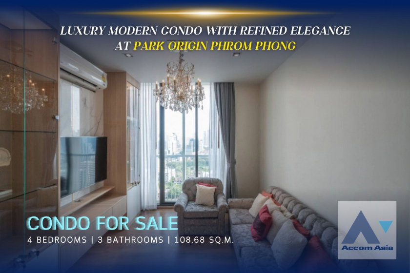 รูป 🔼🔽 AccomA 📩 Luxury modern condo with refined elegance at Phrom Phong (AA39198) - รูปที่ 1/9