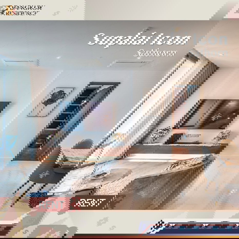 รูป เช่าคอนโด 💎 Supalai Icon Sathorn ใกล้ BTS ช่องนนทรี ✨ 3นอน 101ตรม 115k ห้องใหม่กริบ เฟอร์ครบ - รูปที่ 1/13