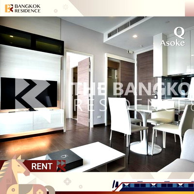 เช่าคอนโด BTS อโศก :  เช่าคอนโด 🎯Q Asoke ใกล้ MRT เพชรบุรี 💚 1นอน 38ตรม ห้องสวย รีโนเวทใหม่ 20K 
