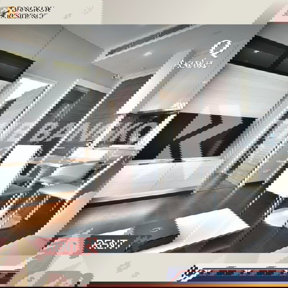 รูป  เช่าคอนโด 🎯Q Asoke ใกล้ MRT เพชรบุรี 💚 1นอน 38ตรม ห้องสวย รีโนเวทใหม่ 20K  - รูปที่ 1/8