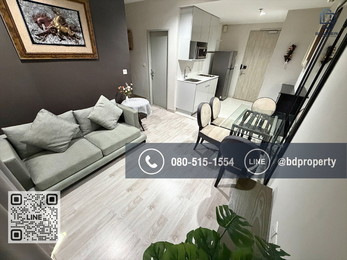 รูป Bestdeal ให้เช่าด่วน!!!ราคา 26,000/เดือน  2 ห้องนอน 55 sqm. เฟอร์นิเจอร์และเครื่องใช้ไฟฟ้าครบพร้อมเข้าอยู่ ใกล้MRT และ เซ็นทรัลพระราม 9 เพียง 80 ม. - รูปที่ 2/17