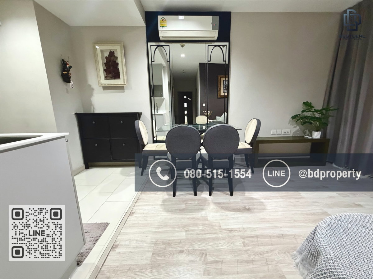 รูป Bestdeal ให้เช่าด่วน!!!ราคา 26,000/เดือน  2 ห้องนอน 55 sqm. เฟอร์นิเจอร์และเครื่องใช้ไฟฟ้าครบพร้อมเข้าอยู่ ใกล้MRT และ เซ็นทรัลพระราม 9 เพียง 80 ม. - รูปที่ 13/17