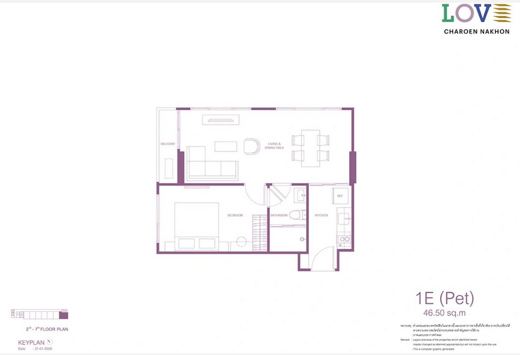 รูป Call : 092-926-2956 (เจ้าของขายเอง) 1-Bedroom Rare Item อยู่ใกล้แม่น้ำเจ้าพระยามากที่สุดในโครงการ Condo Love Charoen Nakhon ราคา VVIP - รูปที่ 2/13