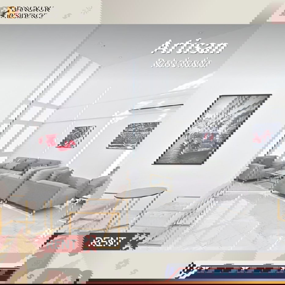 รูป  เช่าคอนโด 🌆 Artisan Ratchada ใกล้ MRT ห้วยขวาง 2นอน 75ตรม 26k 🌠 ห้องทำใหม่ เฟอร์ครบ พร้อมเข้าอยู่  - รูปที่ 1/5