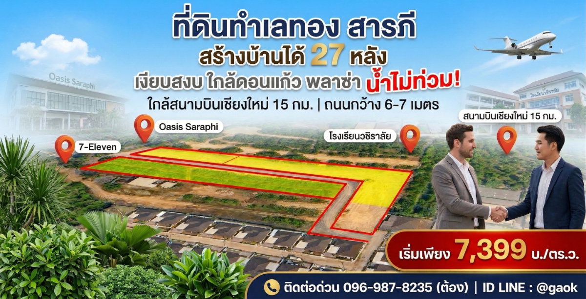 picture Land for sale in Saraphi, Chiang Mai. - 1/3